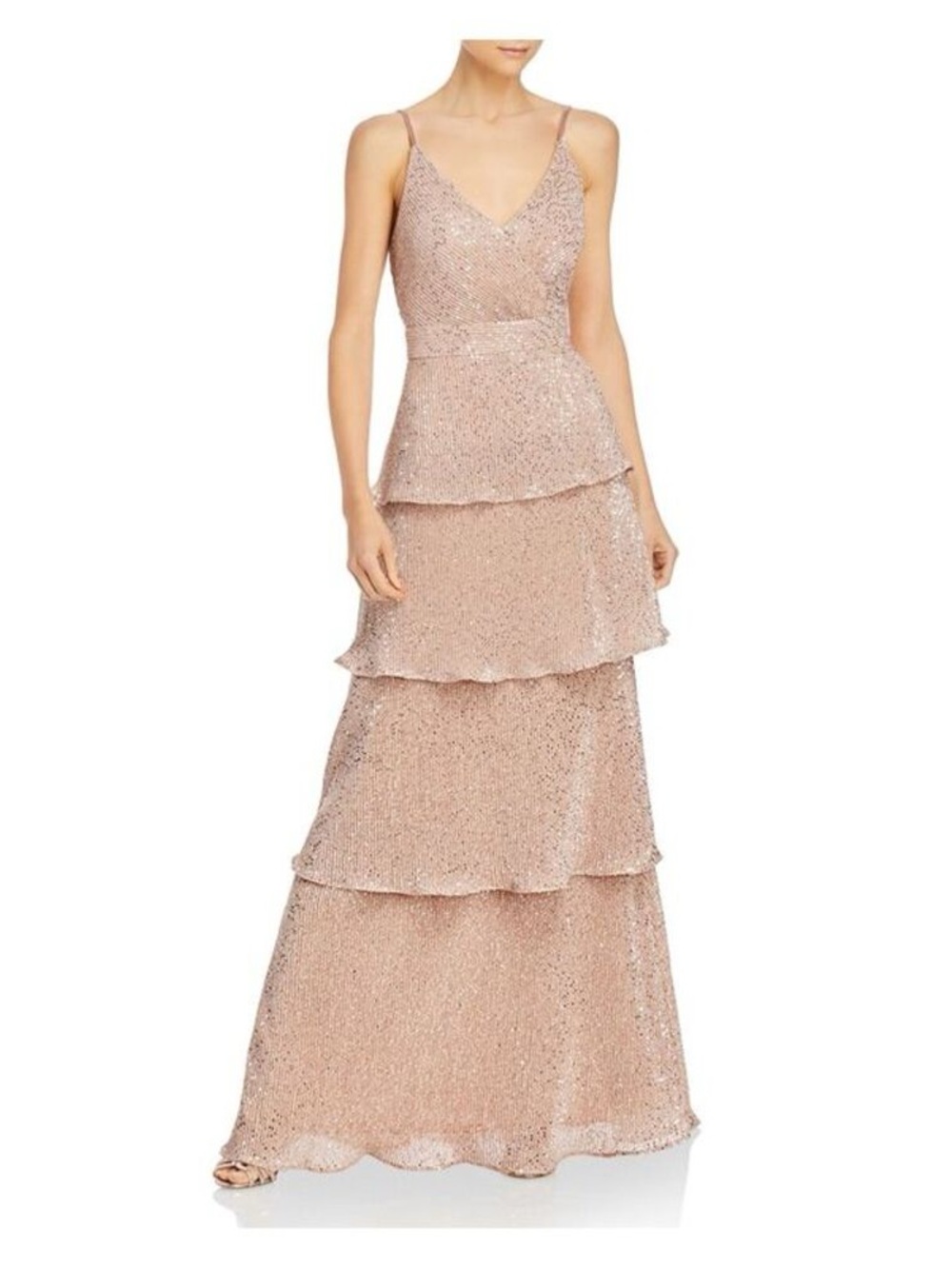 AQUA Formal Tiered Sequin Gown | Size: 8